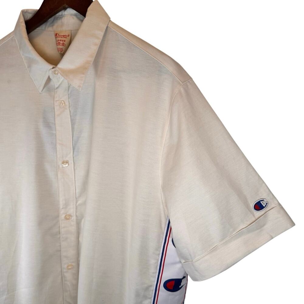 Champion Reverse Weave Men’s XL Short Sleeve Button Down Shirt Cotton NWT $85